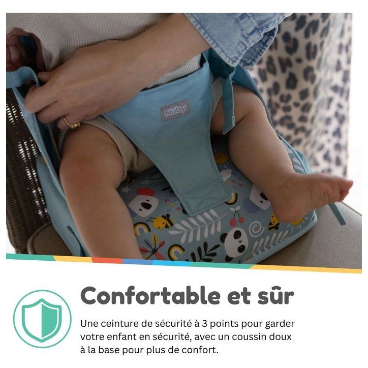 Siege réhausseur enfants - NUBY - Panda - Pliable - Mousse - Imperméable - Des 6 mois Siege réhausseur enfants - NUBY - Panda - Pliable - Mousse - Imperméable - Des 6 mois