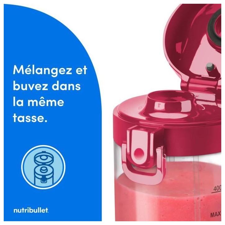 Blender portable - NUTRIBULLET - NBP003MA - 100 W - Tasse 475 ml - Sans BPA - Magenta Blender portable - NUTRIBULLET - NBP003MA - 100 W - Tasse 475 ml - Sans BPA - Magenta