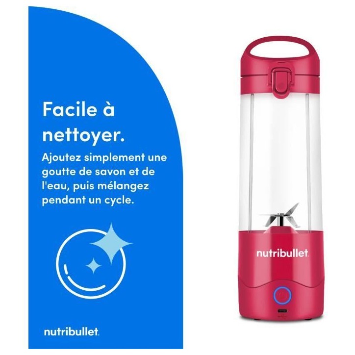 Blender portable - NUTRIBULLET - NBP003MA - 100 W - Tasse 475 ml - Sans BPA - Magenta Blender portable - NUTRIBULLET - NBP003MA - 100 W - Tasse 475 ml - Sans BPA - Magenta