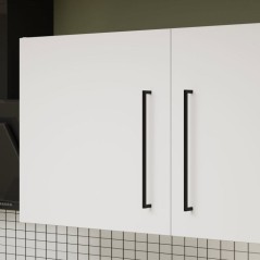 NOVACOOL - Bloc cuisine complete - Blanc mat / Gris - 220 x 60 x 204 c