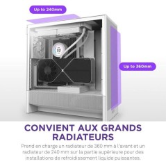 Boitier moyen-tour compact ATX - NZXT - CC-H52FW-01 - H5 Flow - Blanc