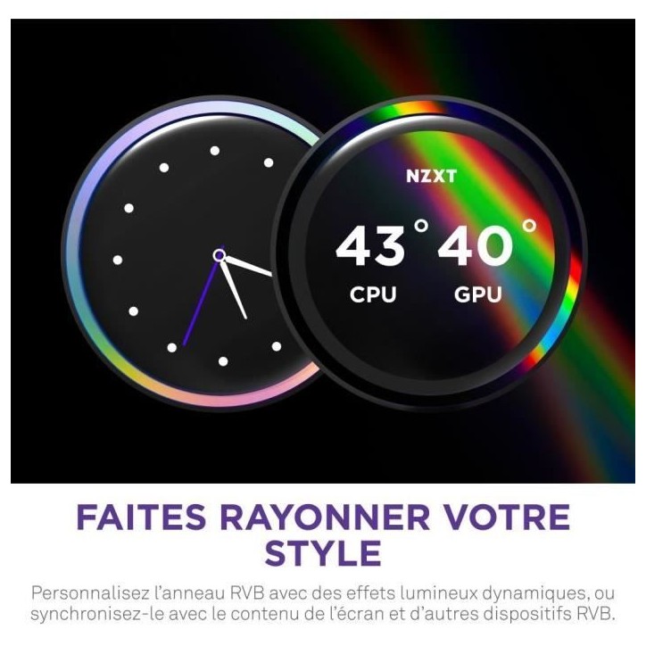 Watercooling - NZXT - RL-KR24E-W2 - Kraken Elite 240 RGB - Écran 2.72, panneau RGB personnalisable et ventilateurs RGB - Blanc Watercooling - NZXT - RL-KR24E-W2 - Kraken Elite 240 RGB - Écran 2.72, panneau RGB personnalisable et ventilateurs RGB - Blanc