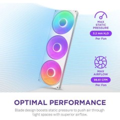 Ventilateur PC - NZXT - F420RGB Core a cadre unique (RF-U42HF-W1) - Ø