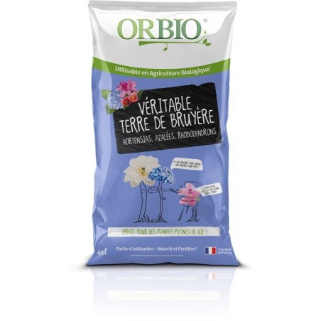 Terre de bruyere - ORBIO - 40 L - Idéale plantes acidophiles - Substr
