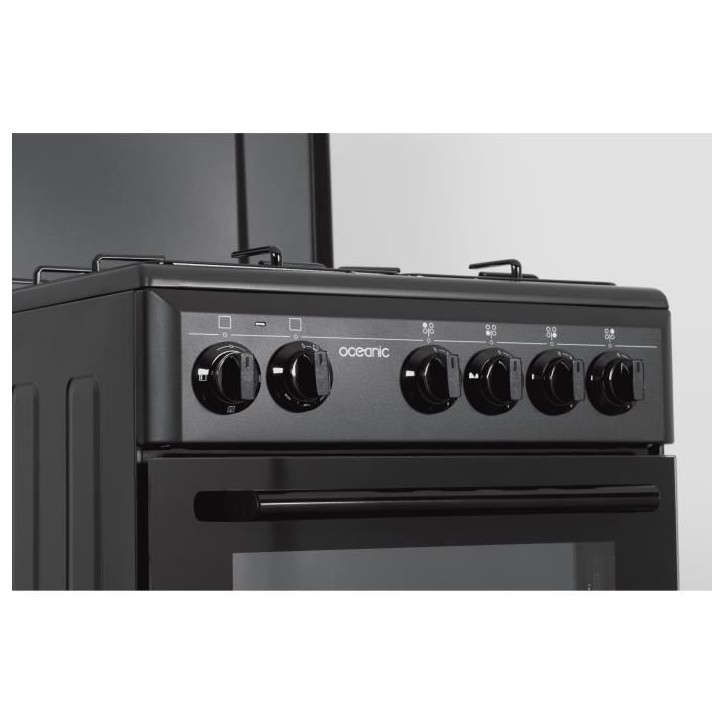 Cuisiniere gaz OCEANIC OCEACG50GB - 4 feux - L49,8 xP61 xH 86 cm - Noir Cuisiniere gaz OCEANIC OCEACG50GB - 4 feux - L49,8 xP61 xH 86 cm - Noir