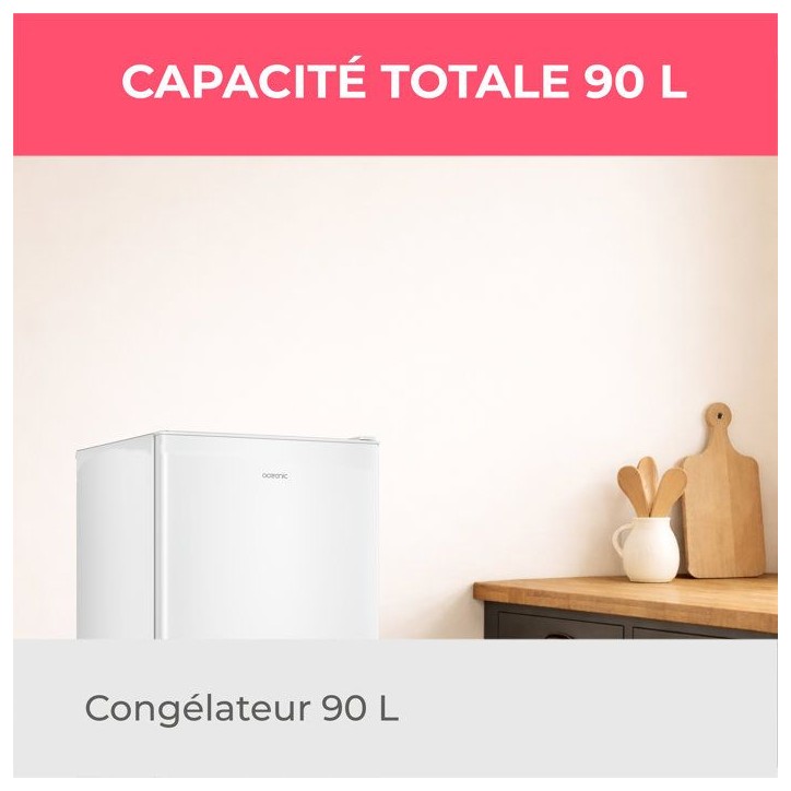 Congélateur armoire - OCEANIC - OCEACUF90W3 - 90 L - 3 tiroirs - Low Frost - Classe E - Blanc Congélateur armoire - OCEANIC - OCEACUF90W3 - 90 L - 3 tiroirs - Low Frost - Classe E - Blanc