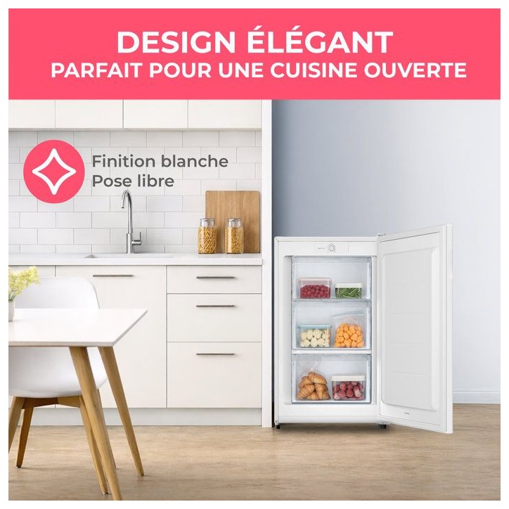 Congélateur armoire - OCEANIC - OCEACUF90W3 - 90 L - 3 tiroirs - Low Frost - Classe E - Blanc Congélateur armoire - OCEANIC - OCEACUF90W3 - 90 L - 3 tiroirs - Low Frost - Classe E - Blanc