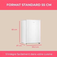 Congélateur armoire - OCEANIC - OCEACUF90W3 - 90 L - 3 tiroirs - Low