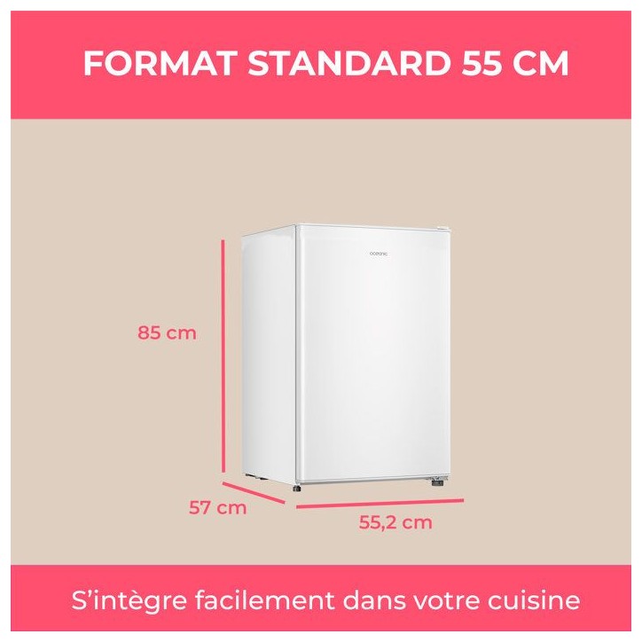 Congélateur armoire - OCEANIC - OCEACUF90W3 - 90 L - 3 tiroirs - Low Frost - Classe E - Blanc Congélateur armoire - OCEANIC - OCEACUF90W3 - 90 L - 3 tiroirs - Low Frost - Classe E - Blanc