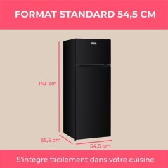Réfrigérateur congélateur haut - OCEANIC - OCEAF2D206B3 - 206 L - F