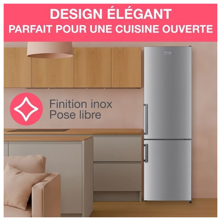 Réfrigérateur combiné - OCEANIC - OCEAFC262STDS - 262 L - Classe D - 55 x 56 x 180 cm - Silver Réfrigérateur combiné - OCEANIC - OCEAFC262STDS - 262 L - Classe D - 55 x 56 x 180 cm - Silver