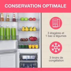 Réfrigérateur combiné - OCEANIC - OCEAFC262STDS - 262 L - Classe D