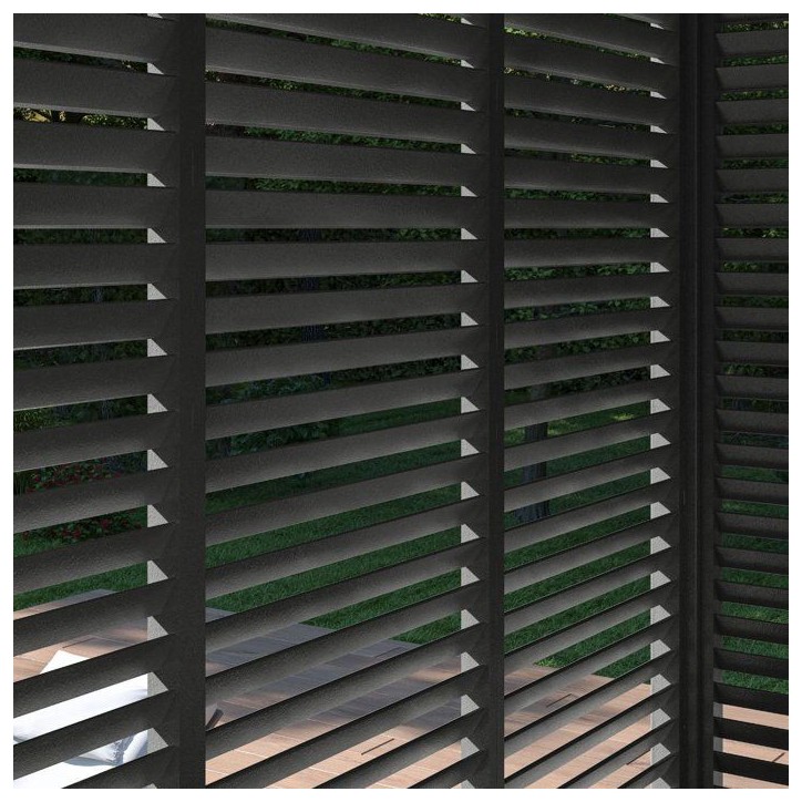 Panneau brise-vue - OMBREA - Ventelles horizontales - 1 m - Aluminium - Anthracite Panneau brise-vue - OMBREA - Ventelles horizontales - 1 m - Aluminium - Anthracite