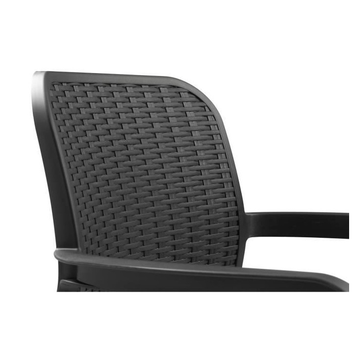 Lot de 6 fauteuils de jardin - Allibert by KETER - BELLA - En résine - Coloris : gris graphite - Empilable Lot de 6 fauteuils de jardin - Allibert by KETER - BELLA - En résine - Coloris : gris graphite - Empilable