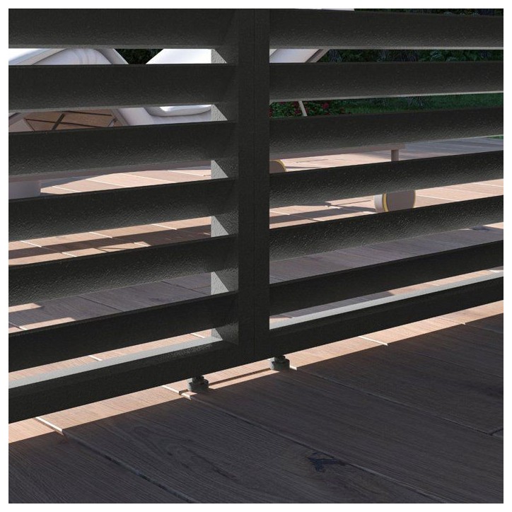 Panneau brise-vue - OMBREA - Ventelles horizontales - 1 m - Aluminium - Anthracite Panneau brise-vue - OMBREA - Ventelles horizontales - 1 m - Aluminium - Anthracite