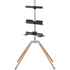 Quadpod TV Stand - ONE FOR ALL - Finition bois clair et métal - Orien