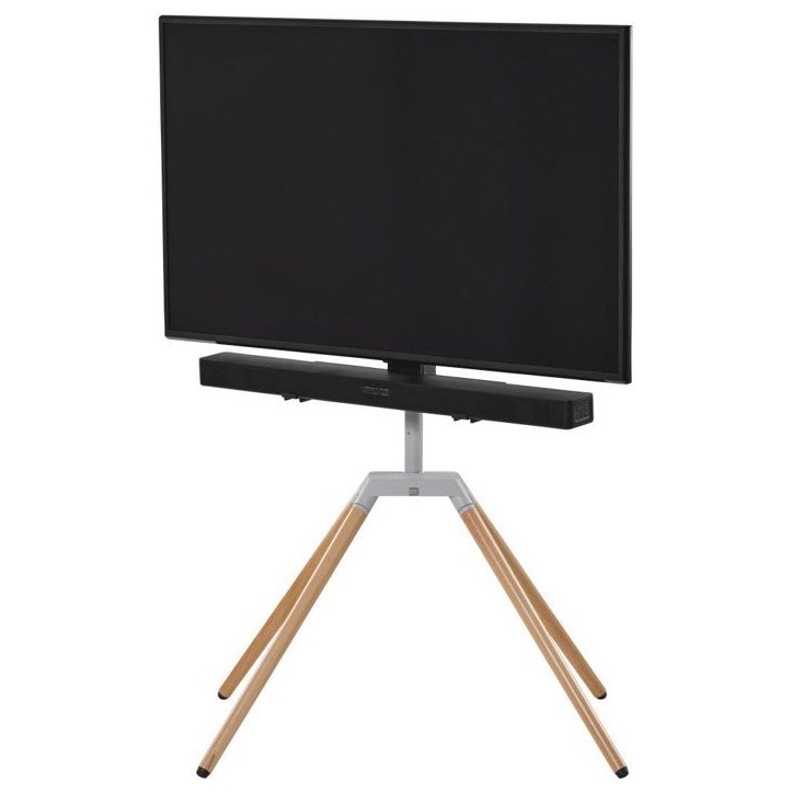 Quadpod TV Stand - ONE FOR ALL - Finition bois clair et métal - Orientable a 360° - Pour TV 32'' a 75'' - 35kg max Quadpod TV Stand - ONE FOR ALL - Finition bois clair et métal - Orientable a 360° - Pour TV 32'' a 75'' - 35kg max