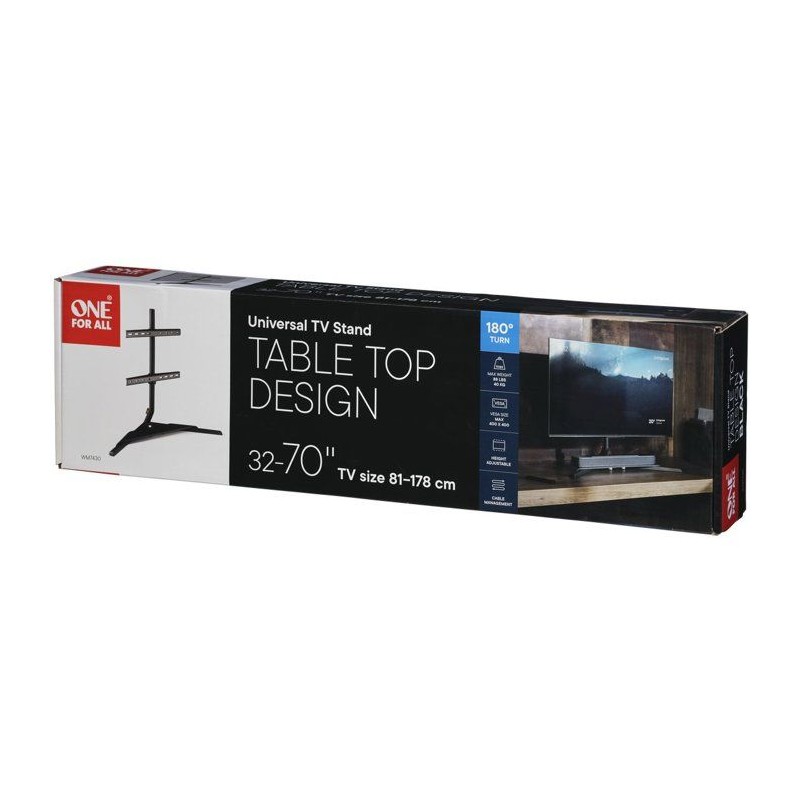 Support TV sur pied pour meuble - Anthracite - Orientable 180° - 32-7