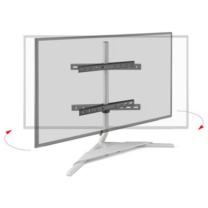 Support mural pour écran plat One For All sur pied pour meuble / TV Stand Design Table Top - Light/Silver - Orientable 180 - VE Support mural pour écran plat One For All sur pied pour meuble / TV Stand Design Table Top - Light/Silver - Orientable 180 - VE