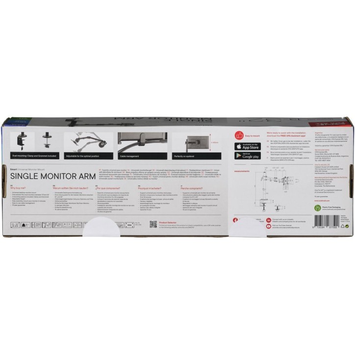 Support moniteur Smart - ONE FOR ALL - Vesa 100 - Simple Bras - 13 et 32'' - 8kgs max - Hauteur réglable - Noir Support moniteur Smart - ONE FOR ALL - Vesa 100 - Simple Bras - 13 et 32'' - 8kgs max - Hauteur réglable - Noir