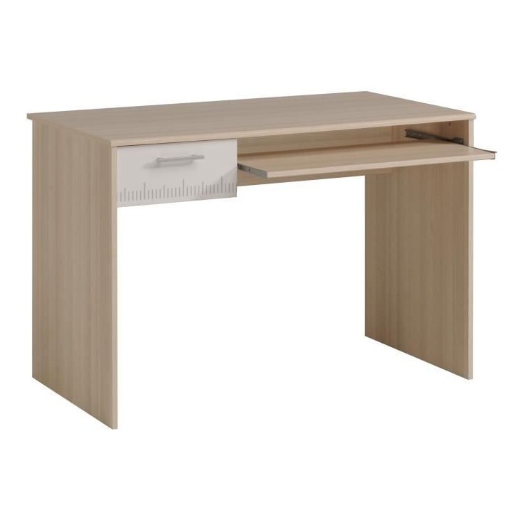 PARISOT Chambre enfant complete - Tete de lit + lit + commode + armoire + bureau - contemporain - Décor acacia clair et blanc -