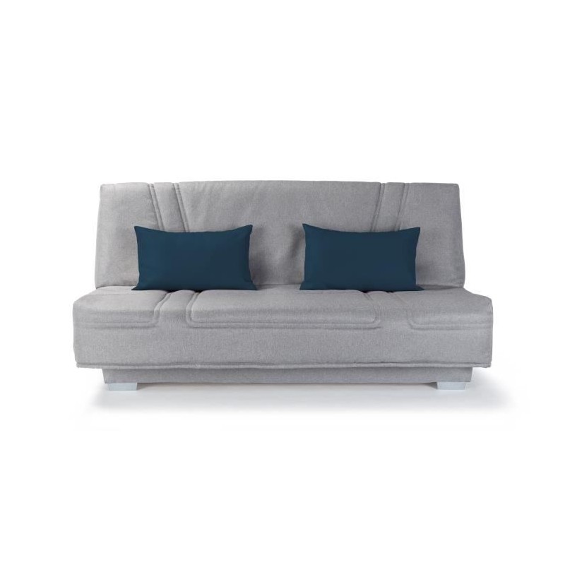 COMFORT BULTEX Banquette clic-clac - 3 places - Tissu gris + Coussins COMFORT BULTEX Banquette clic-clac - 3 places - Tissu gris + Coussins