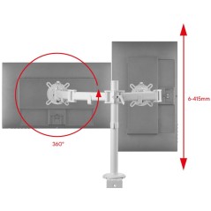 Support moniteur Smart - ONE FOR ALL - Vesa 100 - Double Bras - 13 et