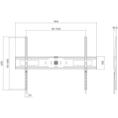 Support TV - Solid Jumbo - Fixe - 42-120'' - VESA 900x600 max