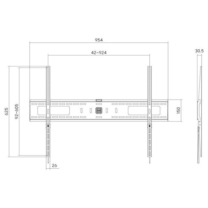 Support TV - Solid Jumbo - Fixe - 42-120'' - VESA 900x600 max Support TV - Solid Jumbo - Fixe - 42-120'' - VESA 900x600 max