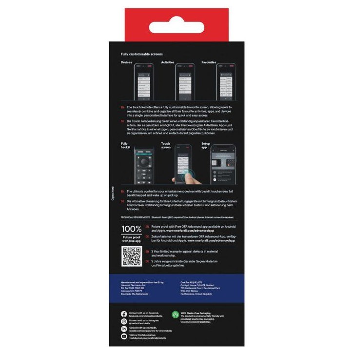 Télécommande universelle - Smart Control Pro Touch - 12en1 Télécommande universelle - Smart Control Pro Touch - 12en1