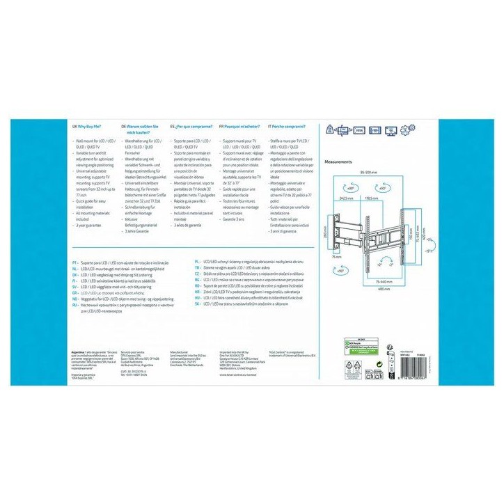 Support TV - Total-Control - 32-77'' - Orientable 180° - VESA 400 max Support TV - Total-Control - 32-77'' - Orientable 180° - VESA 400 max
