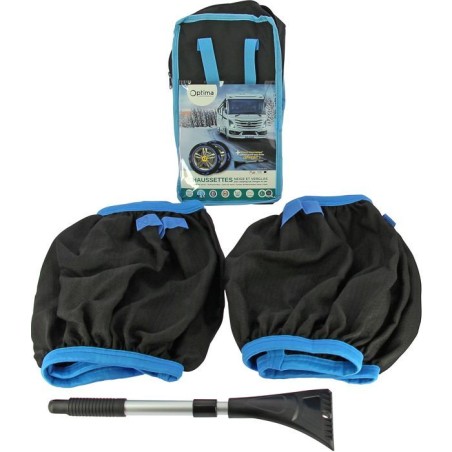 Chaussettes a neige - OPTIMA - Taille L - Polyéthylene haute résistance - Homologuées B26 - Compatibles camping-cars