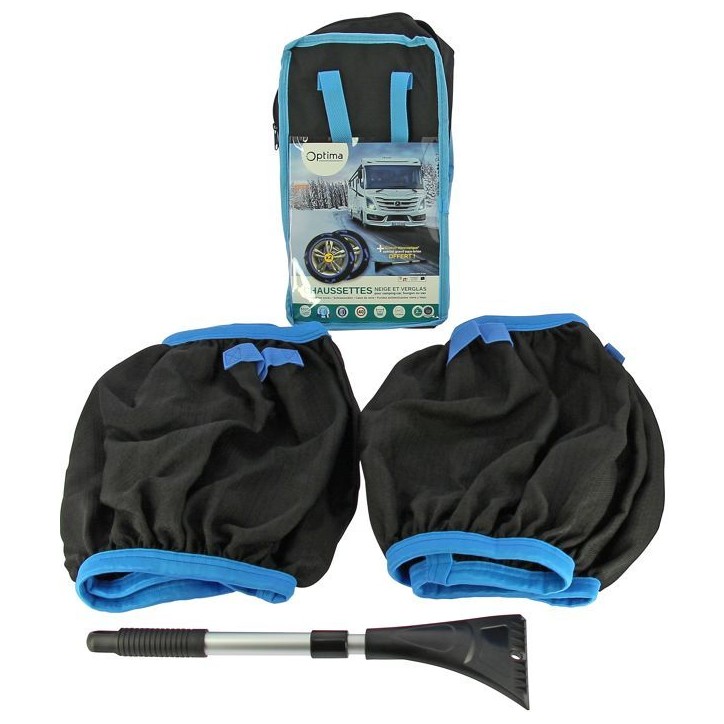 Chaussettes a neige - OPTIMA - Taille L - Polyéthylene haute résistance - Homologuées B26 - Compatibles camping-cars