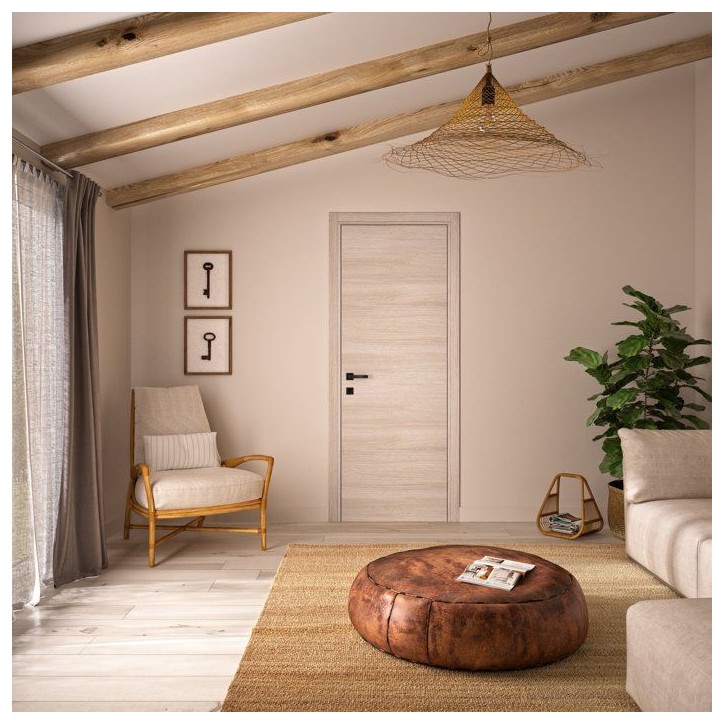 Bloc porte avec huisserie réversible et ajustable - OPTIMUM - Premium - Chene blond - H 204 x Ep 4,4 x L 83 cm