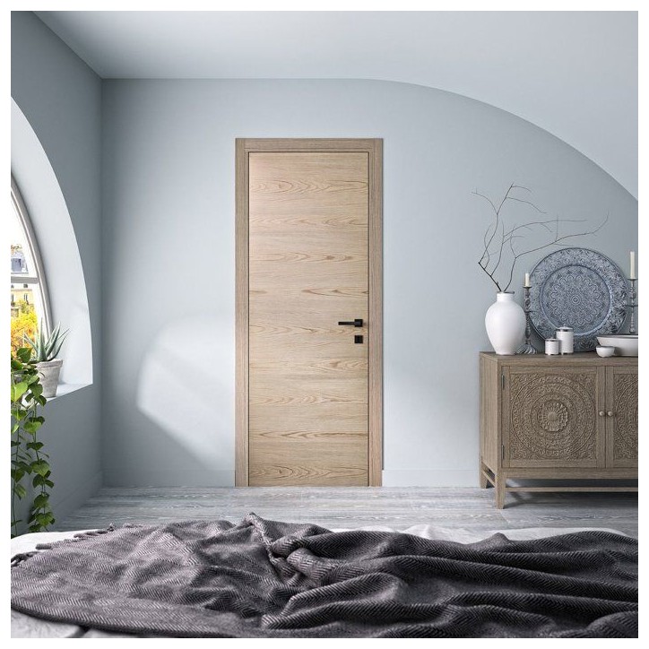 Bloc porte avec huisserie réversible et ajustable - OPTIMUM - Premium - Noisette - H 204 x Ep 4,4 x L 83 cm Bloc porte avec huisserie réversible et ajustable - OPTIMUM - Premium - Noisette - H 204 x Ep 4,4 x L 83 cm