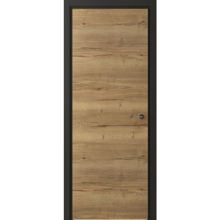 Bloc porte isotherme avec huisserie - OPTIMUM - Premium - Chene authentique - Poussant droit et ajustable - H 204 x Ep 4,4 x L 8