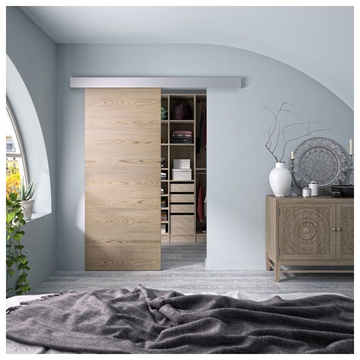 Porte coulissante - Noisette - H 204 x Ep 3,8 x L 93 cm - Non percée Porte coulissante - Noisette - H 204 x Ep 3,8 x L 93 cm - Non percée