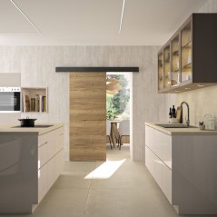 Porte coulissante - Chene authentique - H 204 x Ep 3,8 x L 93 cm - Non