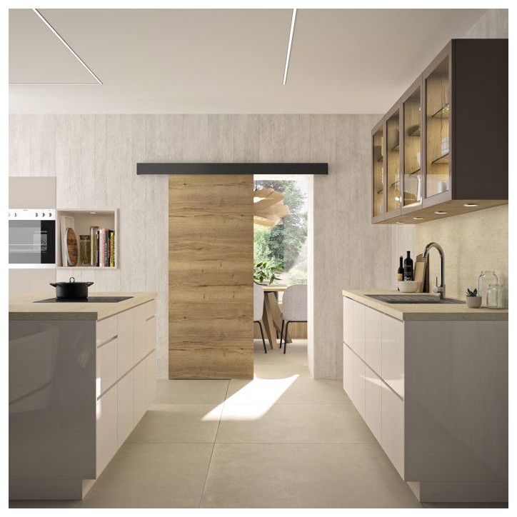 Porte coulissante - Chene authentique - H 204 x Ep 3,8 x L 73 cm - Non percée Porte coulissante - Chene authentique - H 204 x Ep 3,8 x L 73 cm - Non percée