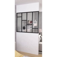 Kit lattes horizontales - OPTIMUM - Verriere fixe - H50 X L30 cm - Noir