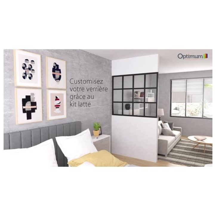 Kit lattes horizontales - OPTIMUM - Verriere fixe - H50 X L30 cm - Noir Kit lattes horizontales - OPTIMUM - Verriere fixe - H50 X L30 cm - Noir