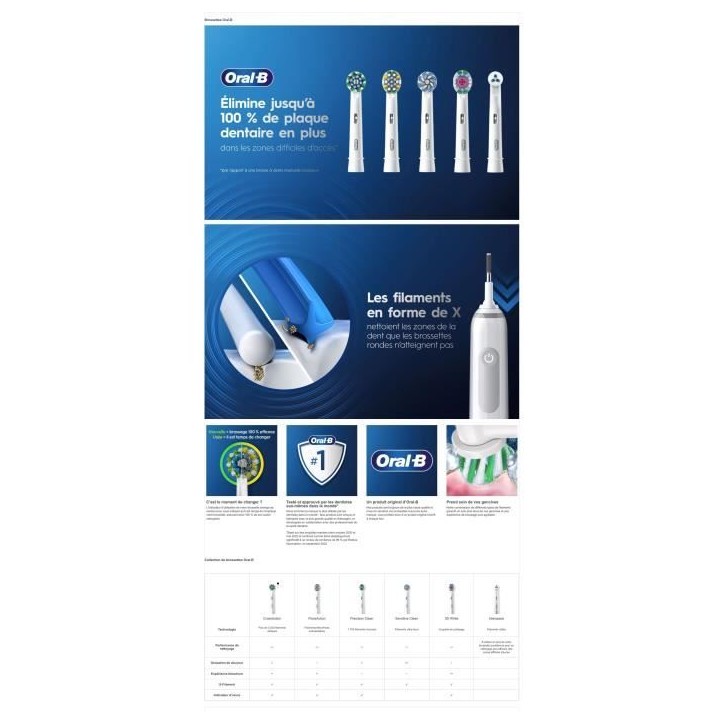 Brossettes - ORAL-B - Ultra thin - X-filaments (FR) x8 Brossettes - ORAL-B - Ultra thin - X-filaments (FR) x8