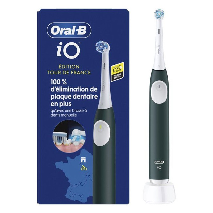 Brosse a dents électrique - ORAL-B - iO2 - licence Tour de France - noir - micro-vibrations - batterie rechargeable Brosse a dents électrique - ORAL-B - iO2 - licence Tour de France - noir - micro-vibrations - batterie rechargeable
