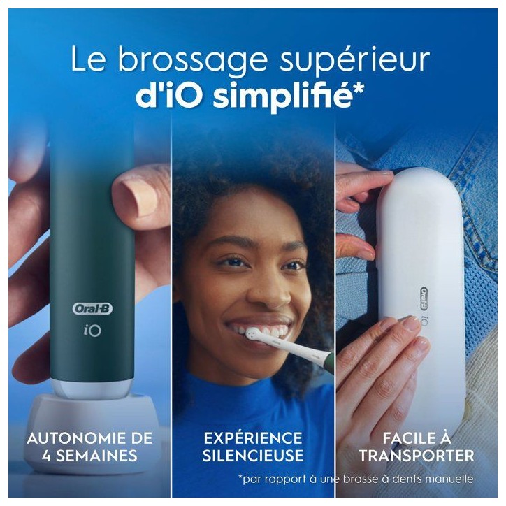 Brosse a dents électrique - ORAL-B - iO2 - licence Tour de France - noir - micro-vibrations - batterie rechargeable Brosse a dents électrique - ORAL-B - iO2 - licence Tour de France - noir - micro-vibrations - batterie rechargeable