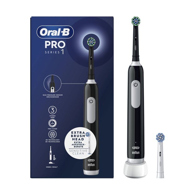 Brosse a dents électrique - ORAL-B - Pro 1 - Noir - Oscillo-rotatif -