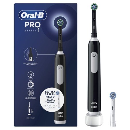 Brosse a dents électrique - ORAL-B - Pro 1 - Noir - Oscillo-rotatif -