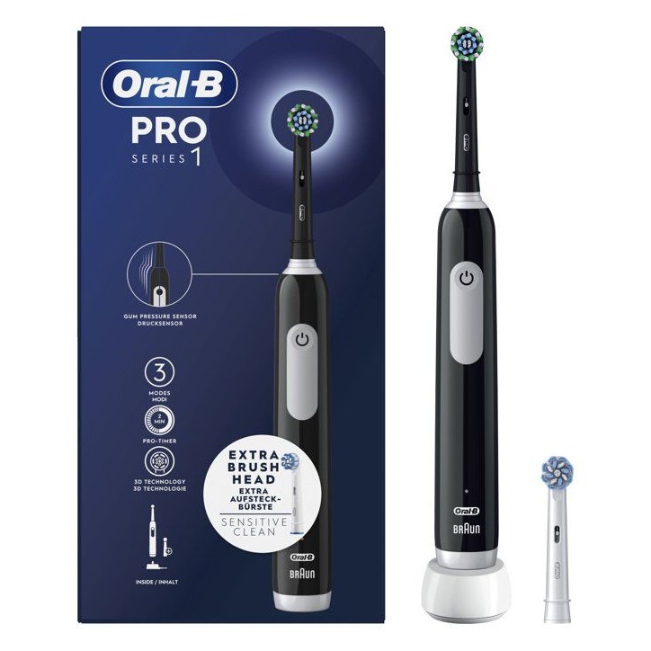 Brosse a dents électrique - ORAL-B - Pro 1 - Noir - Oscillo-rotatif - Rechargeable + 1 Brossette Brosse a dents électrique - ORAL-B - Pro 1 - Noir - Oscillo-rotatif - Rechargeable + 1 Brossette