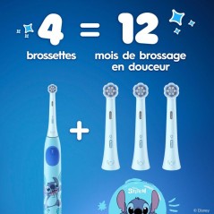 Pack de 3 brossettes Stitch - ORAL-B - iO Kids6+ - Pour enfant - Extra
