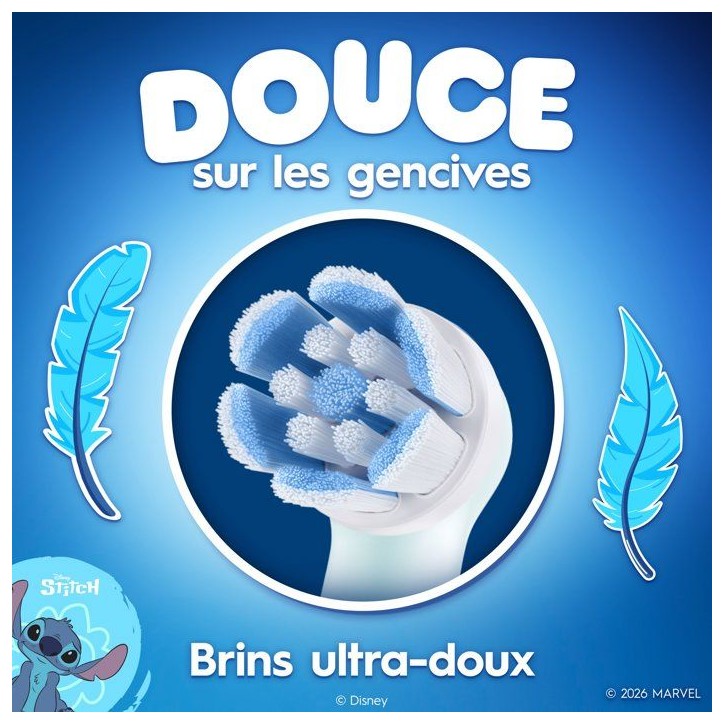 Pack de 3 brossettes Stitch - ORAL-B - iO Kids6+ - Pour enfant - Extra doux - Pour iO2 Kids - Disney - Des 6 ans Pack de 3 brossettes Stitch - ORAL-B - iO Kids6+ - Pour enfant - Extra doux - Pour iO2 Kids - Disney - Des 6 ans