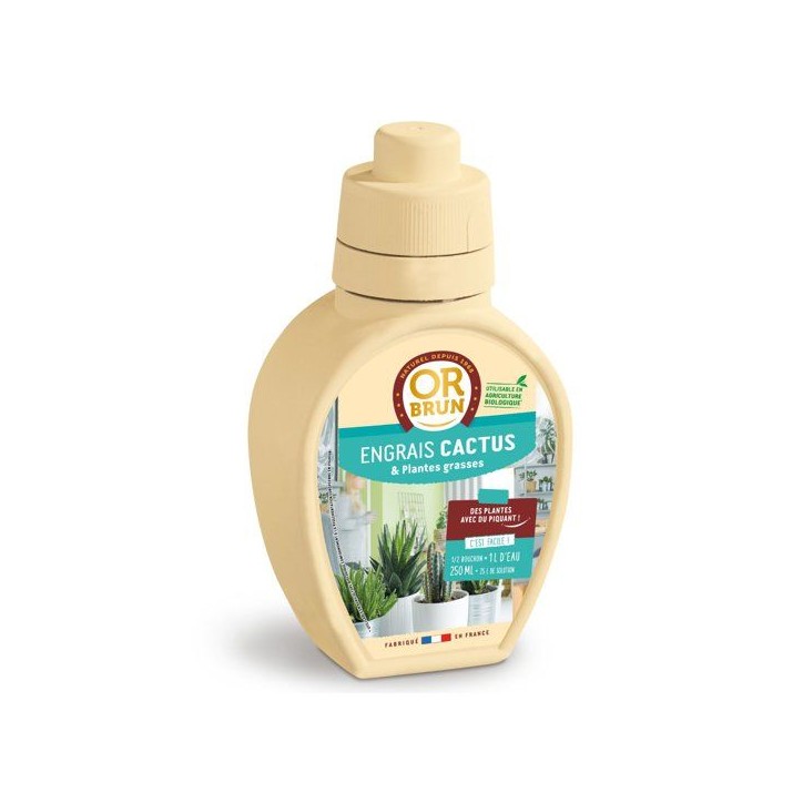 Engrais cactus & plantes grasses - OR BRUN - 250 ml - Enrichit les plantes - Fabriqué en France - OBRECLCACTUS250 Engrais cactus & plantes grasses - OR BRUN - 250 ml - Enrichit les plantes - Fabriqué en France - OBRECLCACTUS250